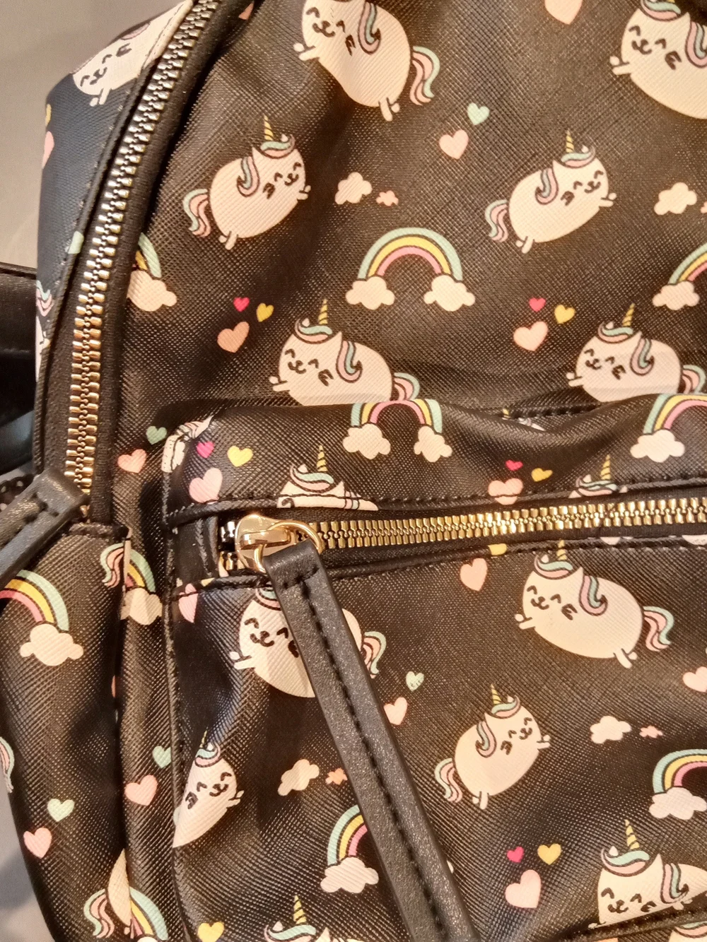 LD Pusheen Cat Unicorn Rainbow Hearts Mini Backpack